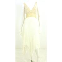 John Charles Size 10 Sequined Grecian Flapper Style Embroidered Evening Dress with Sun Ray Pleated Hem