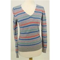 john lewis size 30 bust grey cashmere jumper with blue pink and green  ...