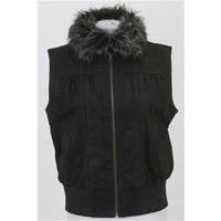 John Lewis, size 12 dark brown leather gilet