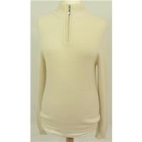 Johnstons Cashmere Size S High Quality Soft and Luxurious Pure Cashmere Cream Half Zip Jumper