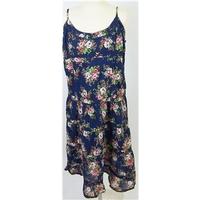 Joe Browns Navy Floral Cotton Summer Picnic Dress Size 16