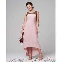 Joanna Hope Sequin Trim Dipped Hem Dress