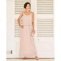 Joanna Hope Metallic Plisse Maxi Dress