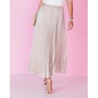 Joanna Hope Metallic Pleated Maxi Skirt