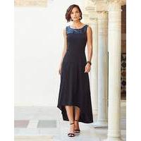 Joanna Hope Sequin Trim Dipped Hem Dress