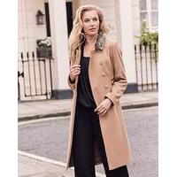 joanna hope faux fur trim military coat