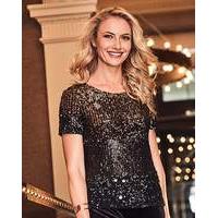 Joanna Hope Ombre Sequin Top