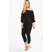 Joslyn Frill Top Trouser Co-ord - black