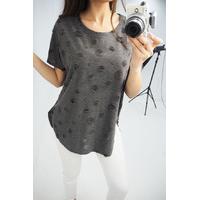 Josiana grey distressed raggy tee