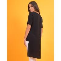 jordan black oversized t shirt with cut out and gold chain detail
