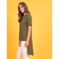 jordan khaki green oversized t shirt with gold chain detail