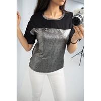 Jordyn metallic zip chiffon tee