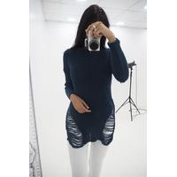 Josie distressed chunky knitted jumper