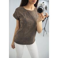 Josiana eyelet pocket stone wash tee