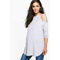 Josie Strappy Shoulder Top - grey