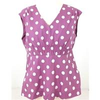 joule lifestyle size 16 mauve purple and white polka dot sleeveless to ...