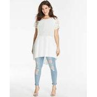 Joanna Hope Lace Trim Shaped Hem Tunic