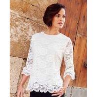 Joanna Hope Lace Jersey Top