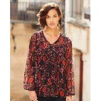 Joanna Hope Print Gypsy Blouse