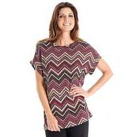 joanna hope metallic zig zag jersey top