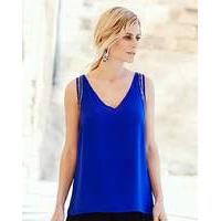 joanna hope bead trim sleeveless blouse