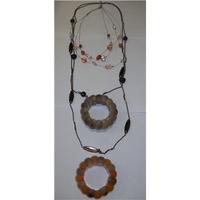 Job Lot of Brown Tone Costume Jewellery