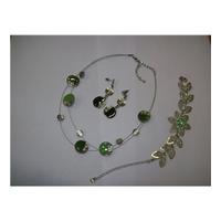 Job Lot of Green/Silver Costume Jewellery