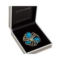 Jon Richard teal crystal loop brooch