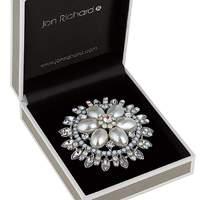 Jon Richard crystal and pearl brooch