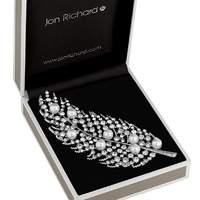 Jon Richard crystal leaf brooch