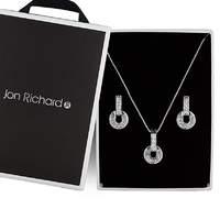 Jon Richard crystal circle jewellery set