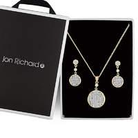 Jon Richard pave disc jewellery set