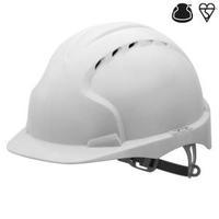 JSP EVO2 Vented Safety Helmet with Slip Ratchet Band White