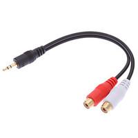 JSJ 0.2M 0.656FT 3.5mm Male to 2xRCA Female Audio Video Cable for DVD Home Theater