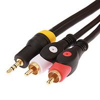 JSJ 1.8M 5.904FT 3.5mm Stereo Male to 2 RCA Male Audio Cable - Black