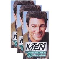 just for men shampoo in hair colorant dark brown black triple pack