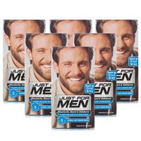Just For Men Moustache & Beard Brush-In Colour Light-Medium Brown - 6 Pack