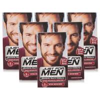 Just For Men Brush-In Facial Hair Colour Medium Brown - 6 Pack