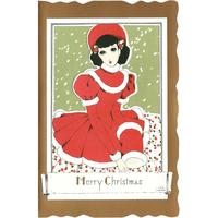 Jun Nakahara Girl in Red Christmas Card