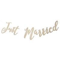 Just Married Wooden Bunting