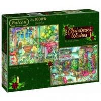 Jumbo Games Falcon De Luxe Christmas Wishes Jigsaw Puzzle (2 x 1000 Pieces)