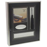 Juliana Collection Graduation Box Frame with Plate Silver