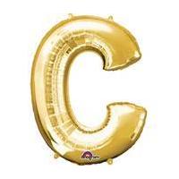 Jumbo Gold Letter C Helium Foil Balloon