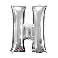 Jumbo Silver Letter H Helium Foil Balloon
