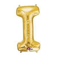 Jumbo Gold Letter I Helium Foil Balloon