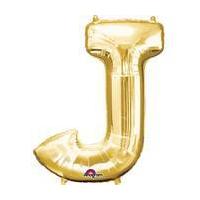 Jumbo Gold Letter J Helium Foil Balloon