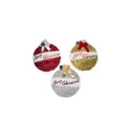Jumbo Merry Christmas Tinsel Bauble Plaques - 3 Assorted Designs.