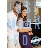 just married photo wedding card