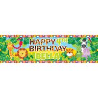 jungle friends personalised party banner