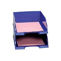 Jumbo Deep Sided Letter Tray (Blue) with 2 Label Positions
